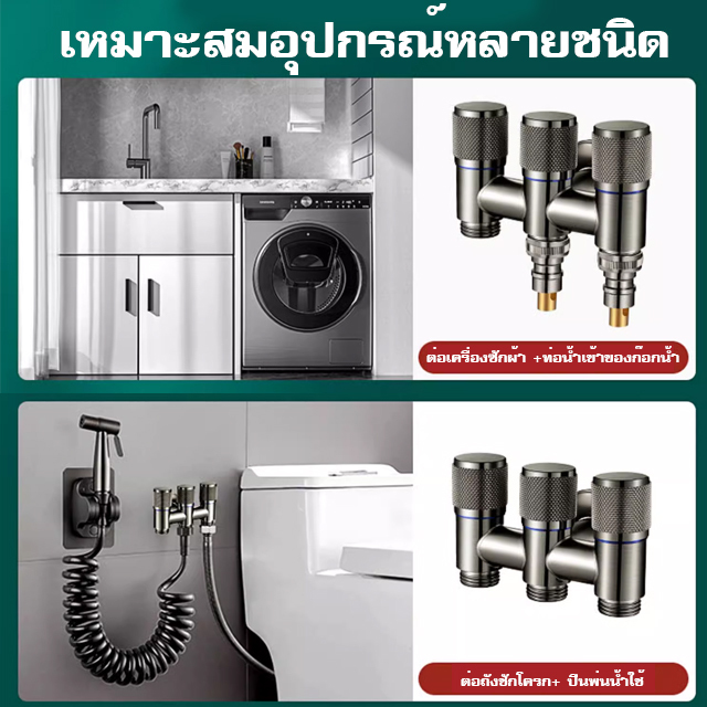 【1ทางน้ำเข้า3ทางน้ำไหลออก】วาล์วน้ำสามทางควบคุุมน้ำเข้าและน้ำไหลออก