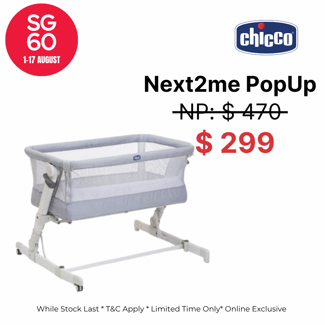 [最終値下げ] 添い寝ベッド - Chicco Next2Me Dreams Chicco Next2Me Pop Up - Grey Mist - Olivers BabyCare