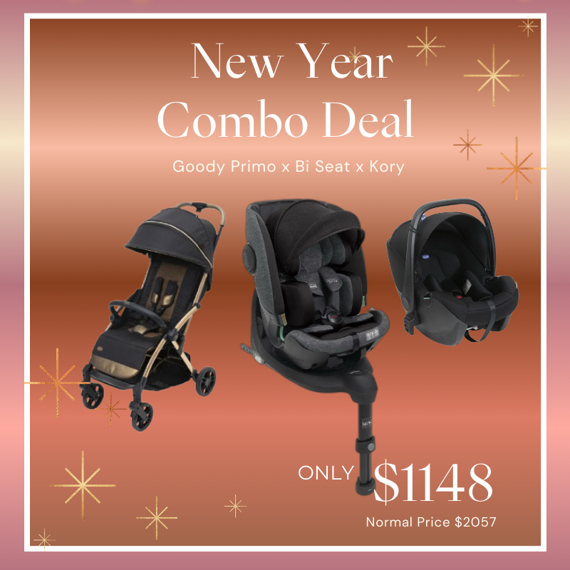 Goody Primo Stroller + Bi-Seat Air Car Seat + Kory Baby Carrier