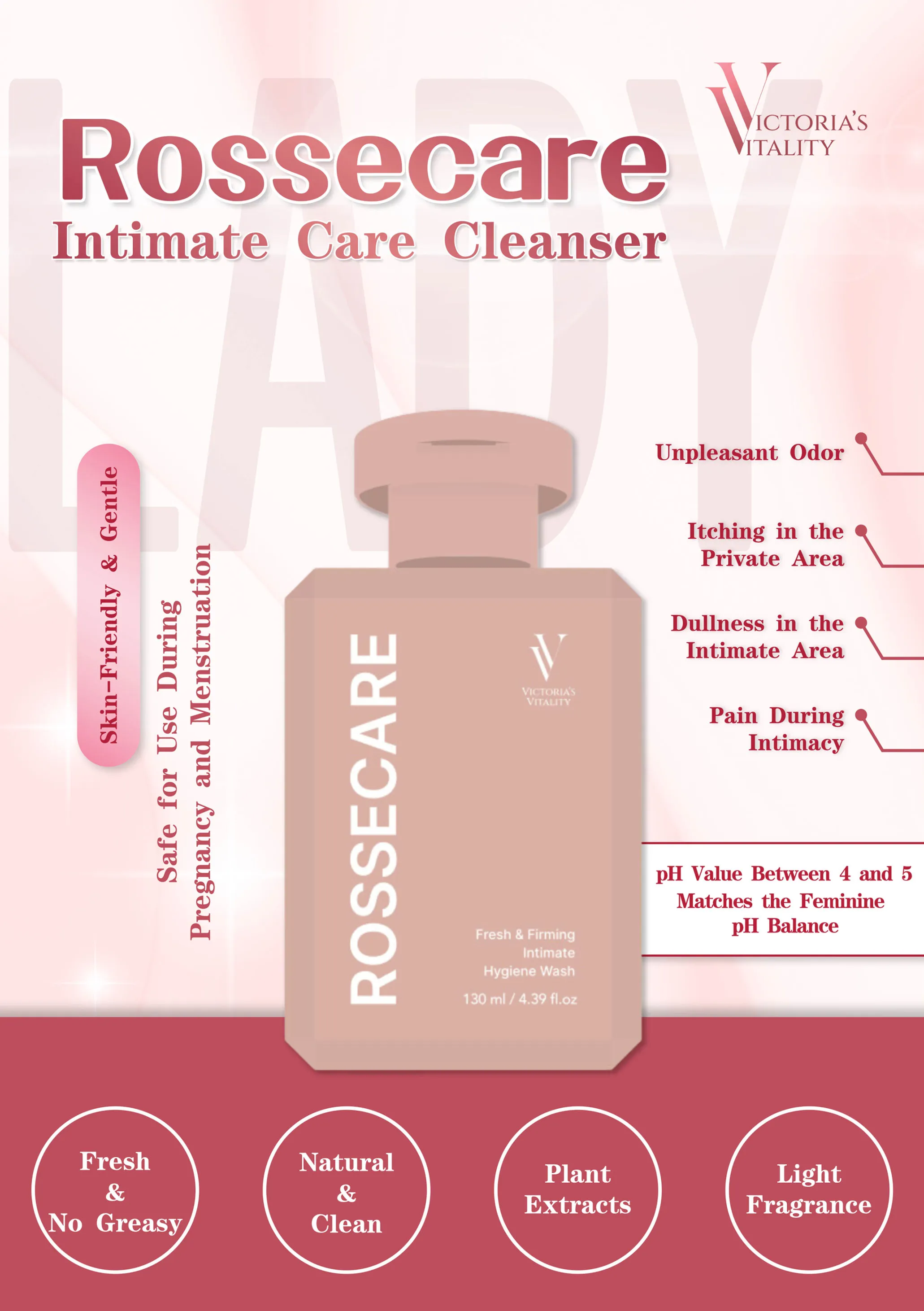 Rossecare 私密护理液🎀VV 妹妹爽肤水 Feminine Care Wash✨ 奢华享受，焕活肌肤