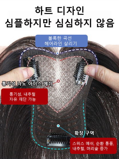100% 인모로 제작, 쉽게 높은 두상 연출, 아기 머리카락 앞머리💥