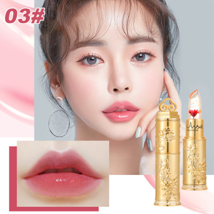  24시간 지속, 입술 건조와 각질 문제 해결. 꽃 추출물 온감 변색 립스틱.💥