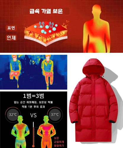 남녀 겸용 롱 구스 다운 코트💥
