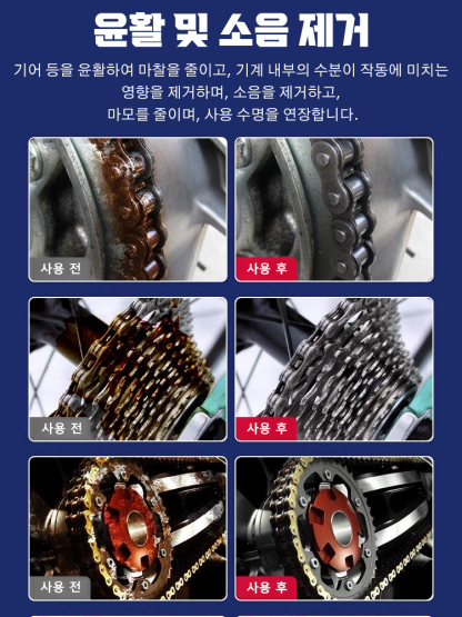 [녹제거+윤활+보호] 녹 제거 및 내마모 금속 윤활제, 이 녹제거제는 금속에 무해하며, 10분 후 녹이 제거됩니다.