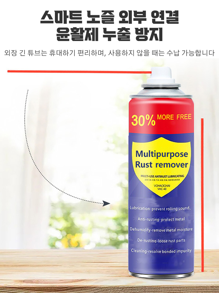 [녹제거+윤활+보호] 녹 제거 및 내마모 금속 윤활제, 이 녹제거제는 금속에 무해하며, 10분 후 녹이 제거됩니다.