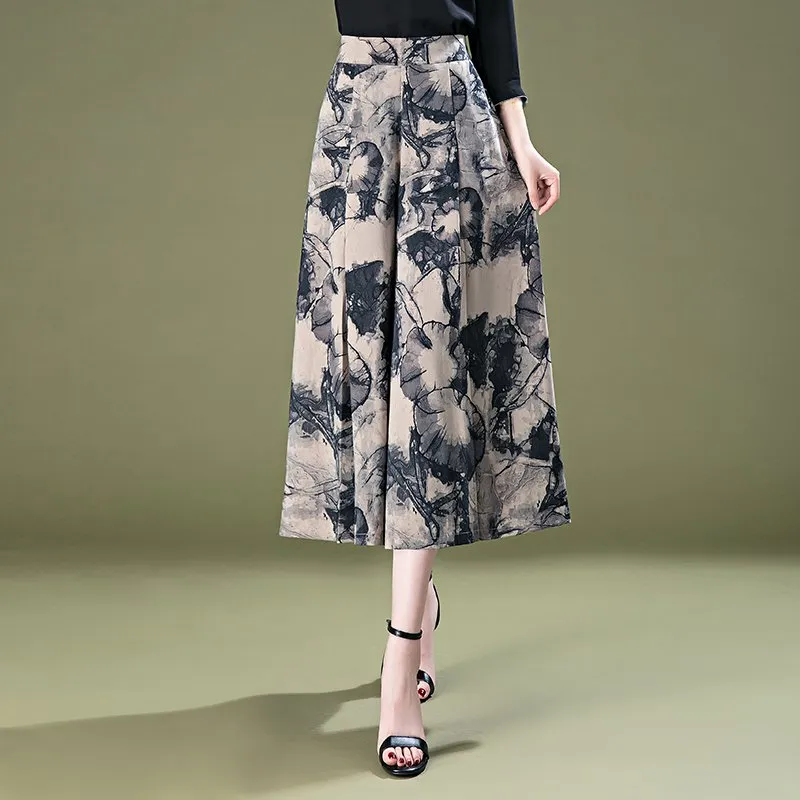 薄款高腰寬鬆休閒女褲