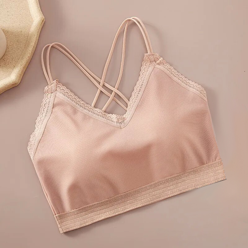 清涼夏日透氣抹胸冰絲內衣