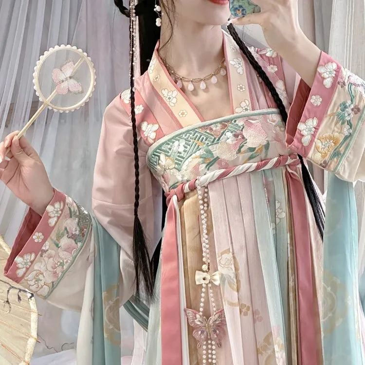 紫金漢服女瓊露玉霜胸漢元素春夏漢服日常漢元素優雅仙女閨蜜