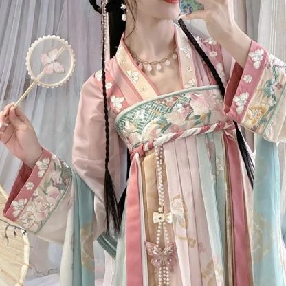 紫金漢服女瓊露玉霜胸漢元素春夏漢服日常漢元素優雅仙女閨蜜