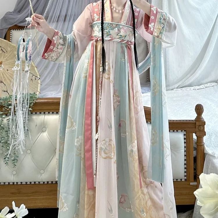 紫金漢服女瓊露玉霜胸漢元素春夏漢服日常漢元素優雅仙女閨蜜