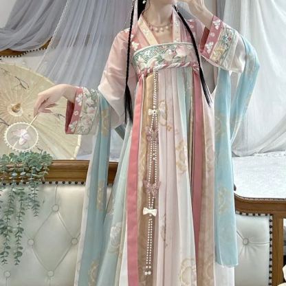 紫金漢服女瓊露玉霜胸漢元素春夏漢服日常漢元素優雅仙女閨蜜