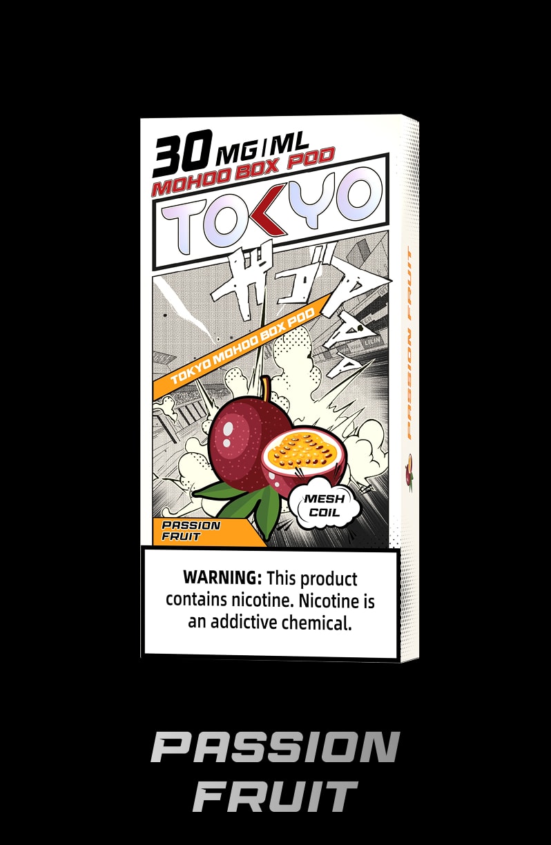 tokyoejuice mohoo box pod Passion Fruit eliquid