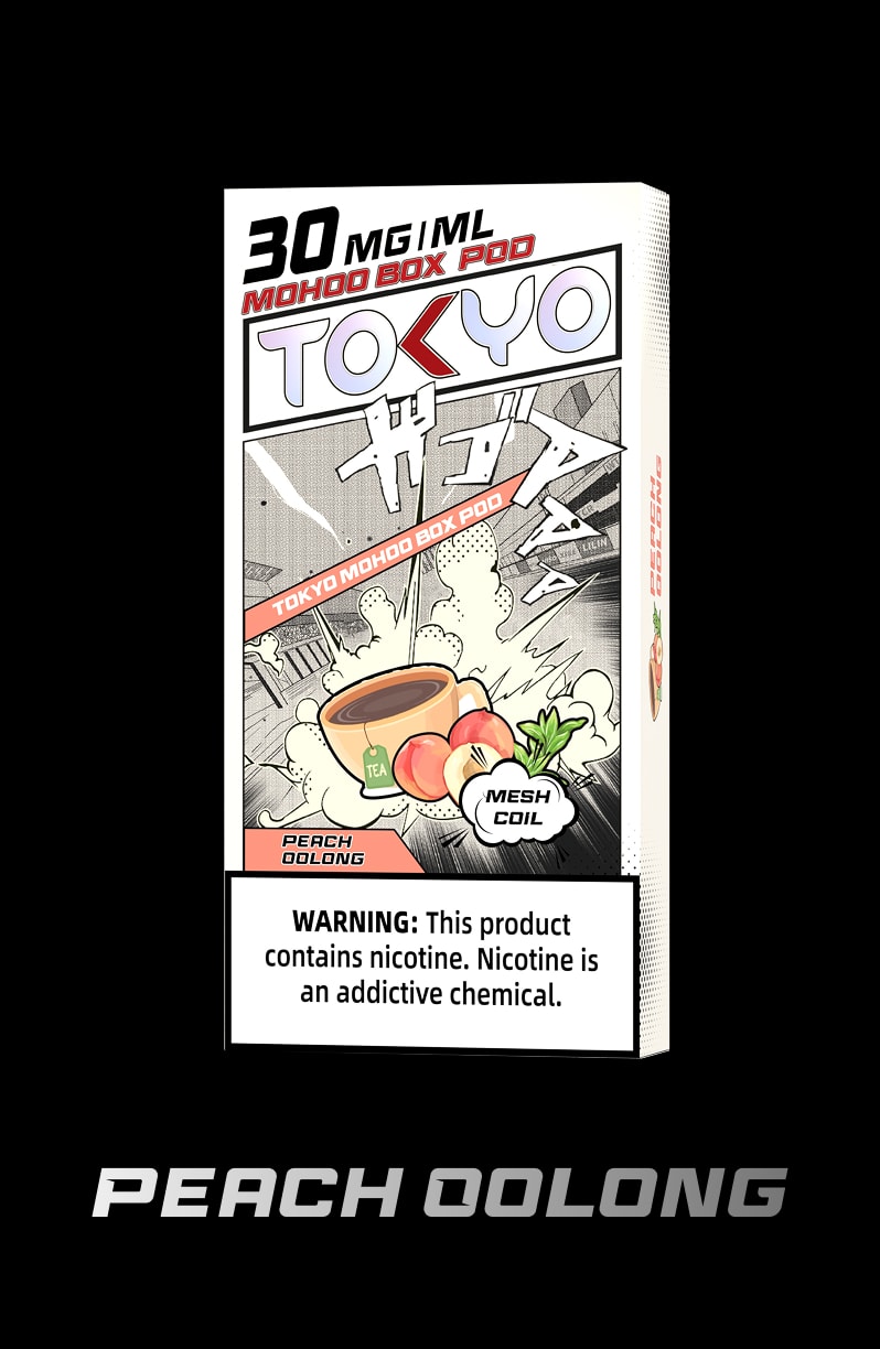 tokyoejuice mohoo box pod Peach Oolong eliquid