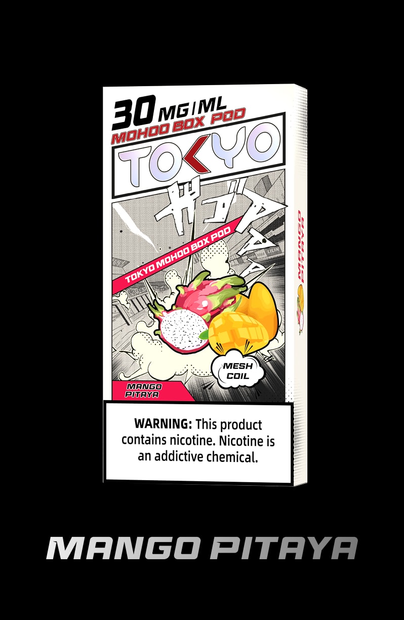 tokyoejuice mohoo box pod Mango Pitaya eliquid
