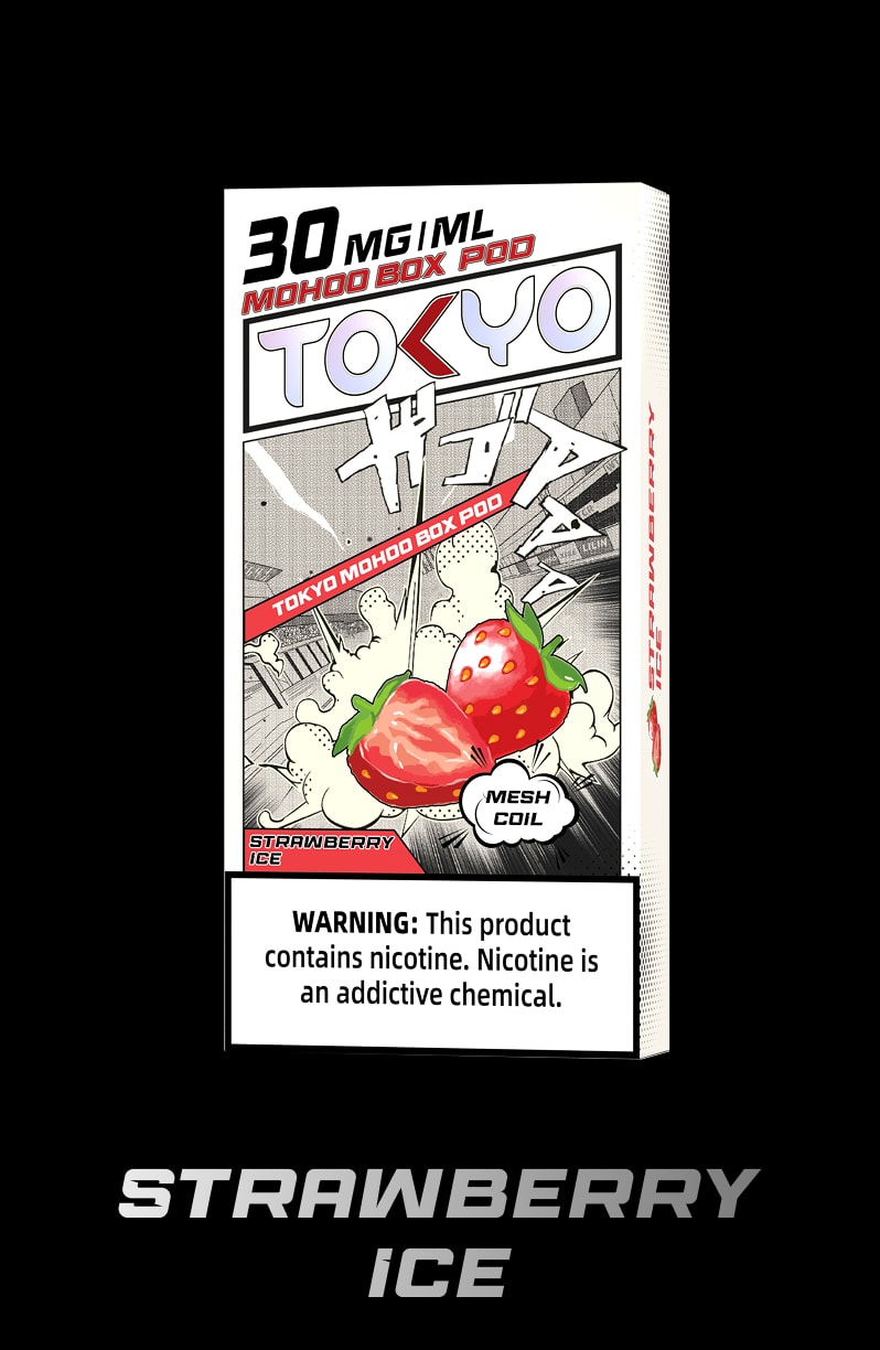 tokyoejuice mohoo box pod Strawberry Ice eliquid