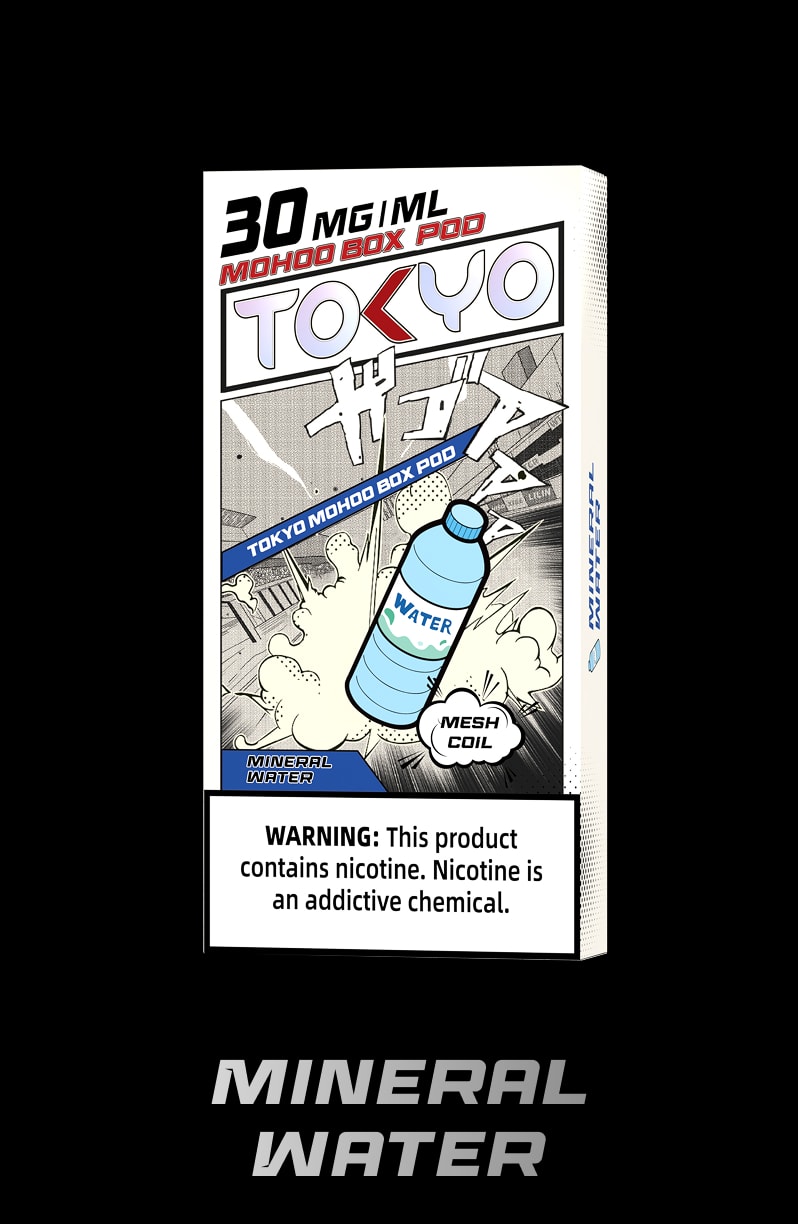 tokyoejuice mohoo box pod Mineral Water eliquid