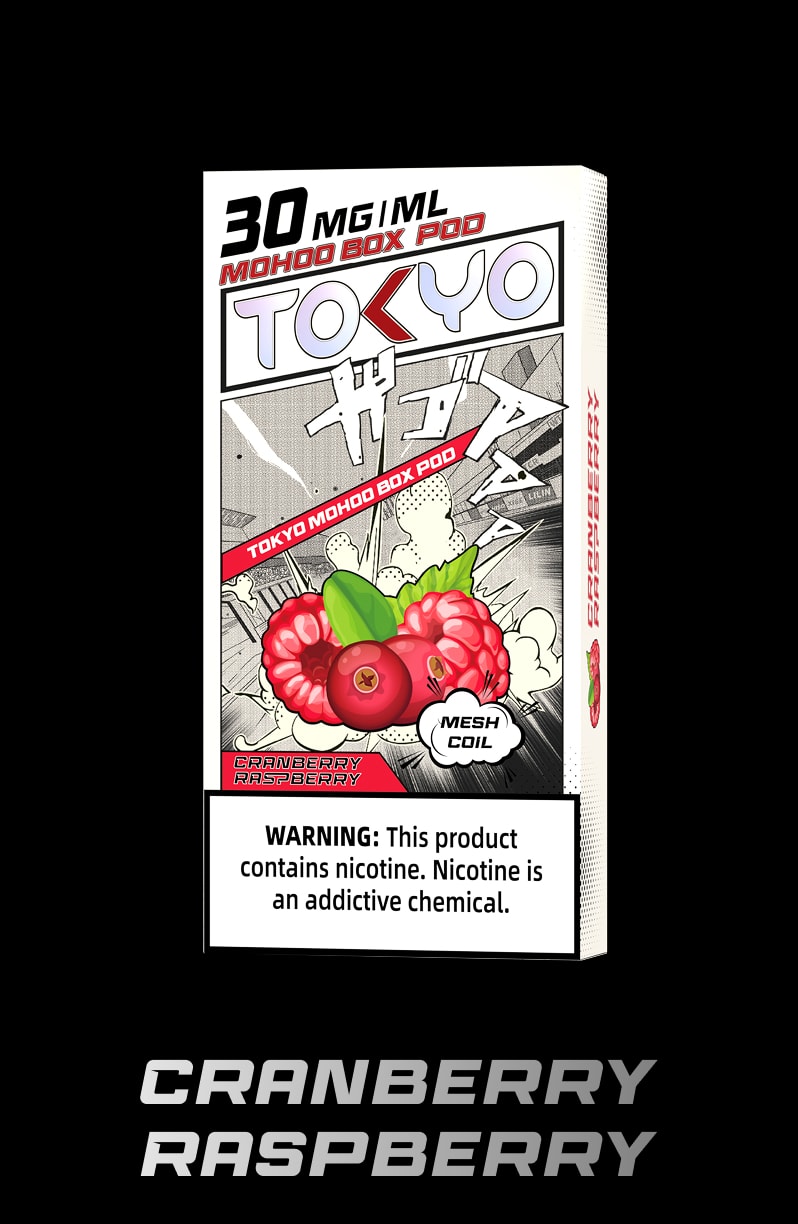 tokyoejuice mohoo box pod Cranberry Raspberry eliquid