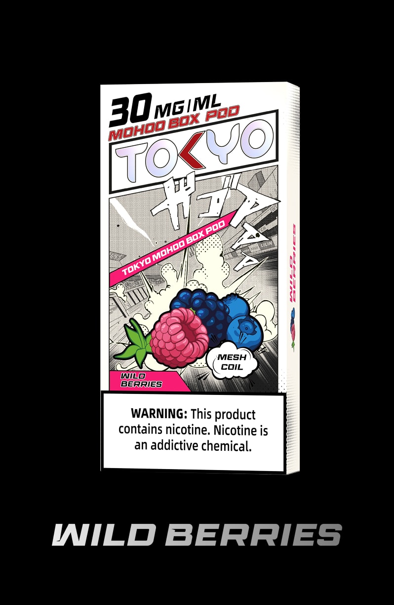 tokyoejuice mohoo box pod Wild Berries eliquid