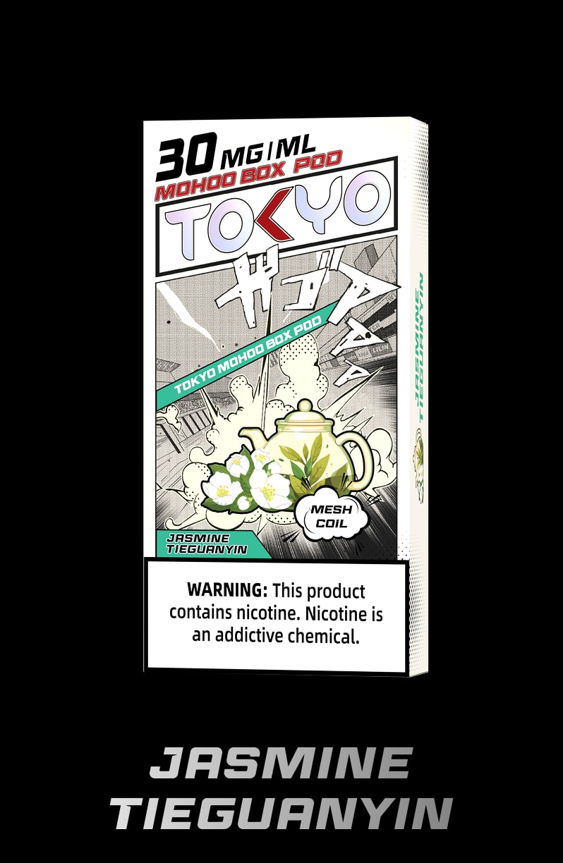 tokyoejuice mohoo box pod Jasmine Tieguanyin eliquid