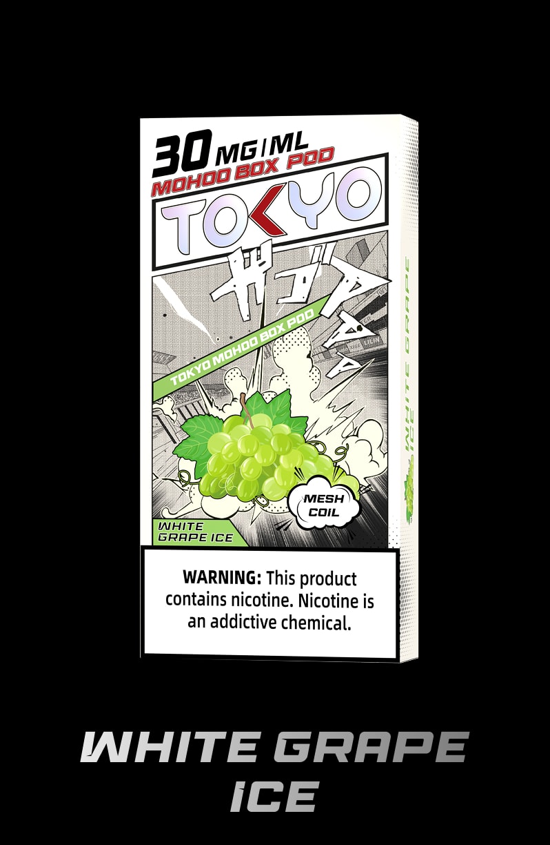 tokyoejuice mohoo box pod White Grape Ice eliquid