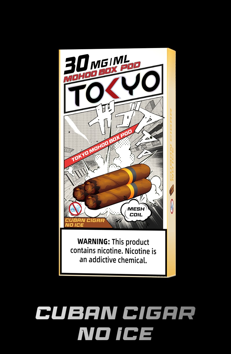 tokyoejuice mohoo box pod Cuban Cigar No Ice eliquid