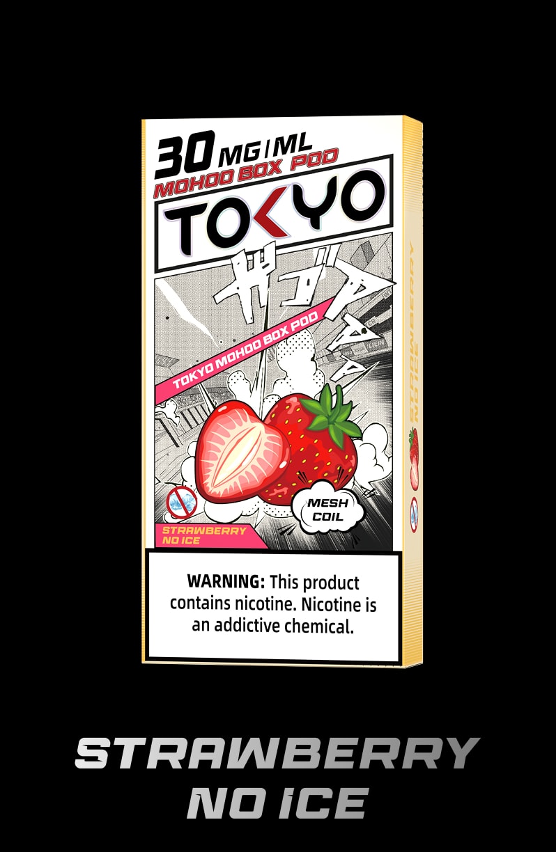 tokyoejuice mohoo box pod Strawberry No Ice eliquid