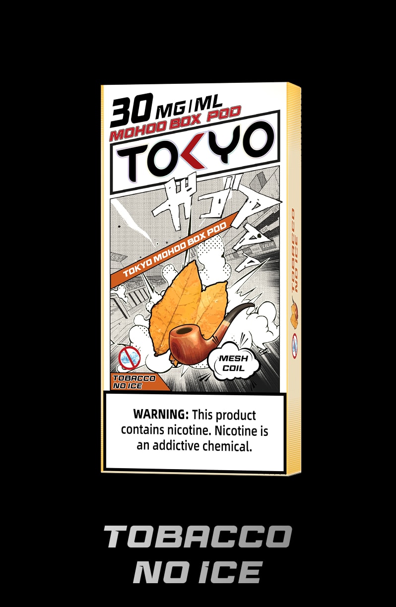 tokyoejuice mohoo box pod Tobacco No Ice eliquid