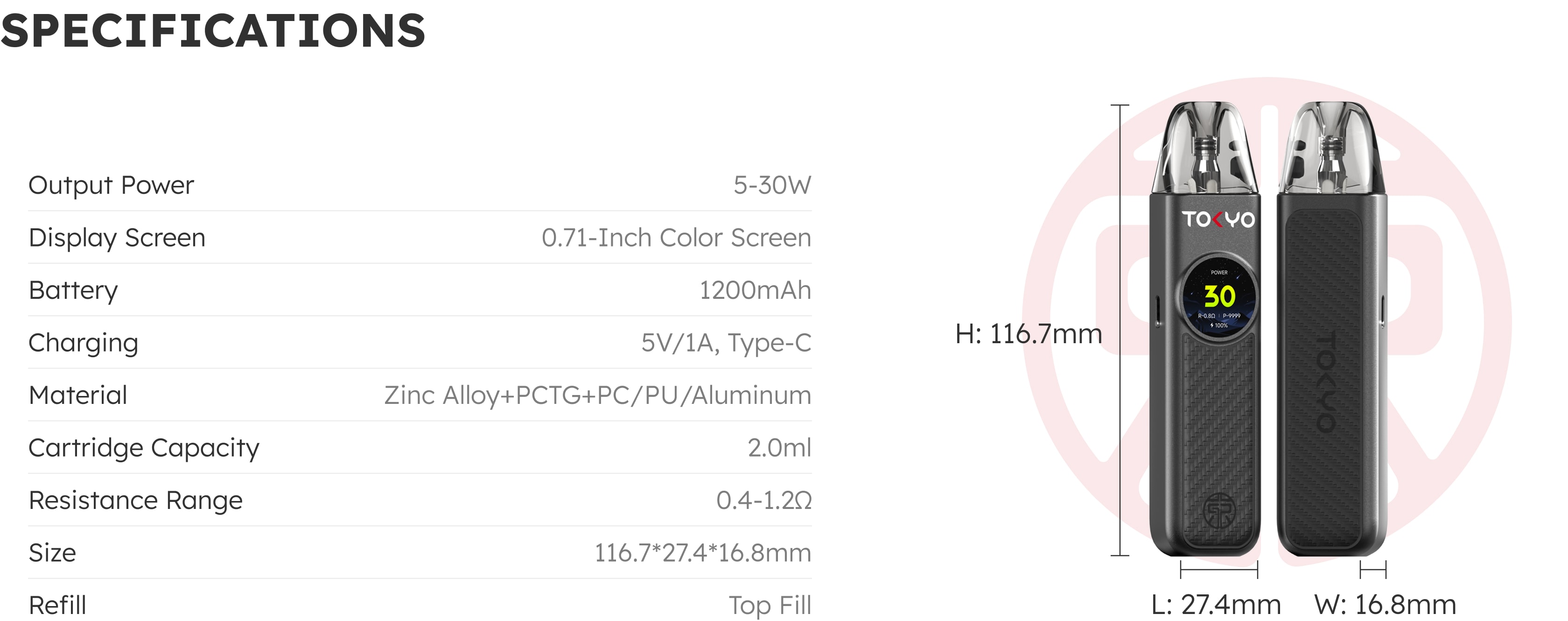 Tokyo Tikomod Pod Device جهاز تيكو مود بود طوكيو – Compact &Amp; Smart Vape Pod | فيب مصر - Elkot Store Tiko Pod