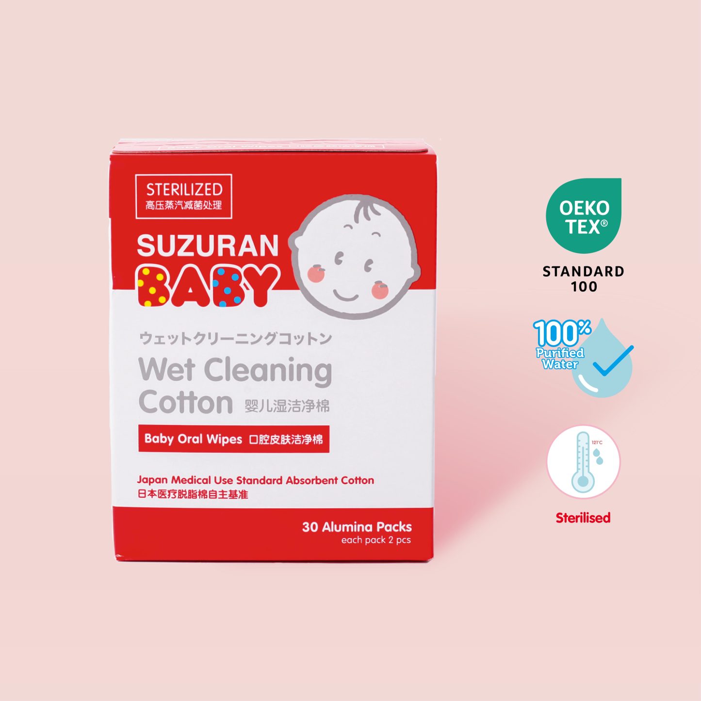 Wet Cleaning Cotton 30 sachets (60 pcs)-Little Good Life