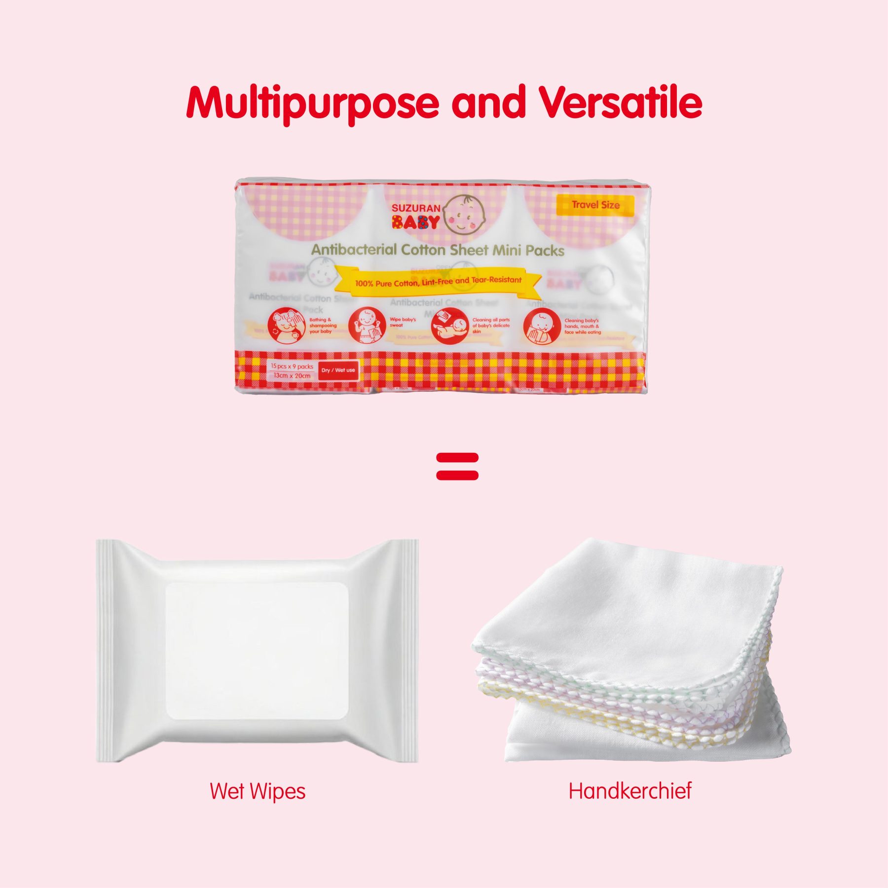 Antibacterial Cotton Sheet Mini Pack 15pcs - 9 pkts-Little Good Life