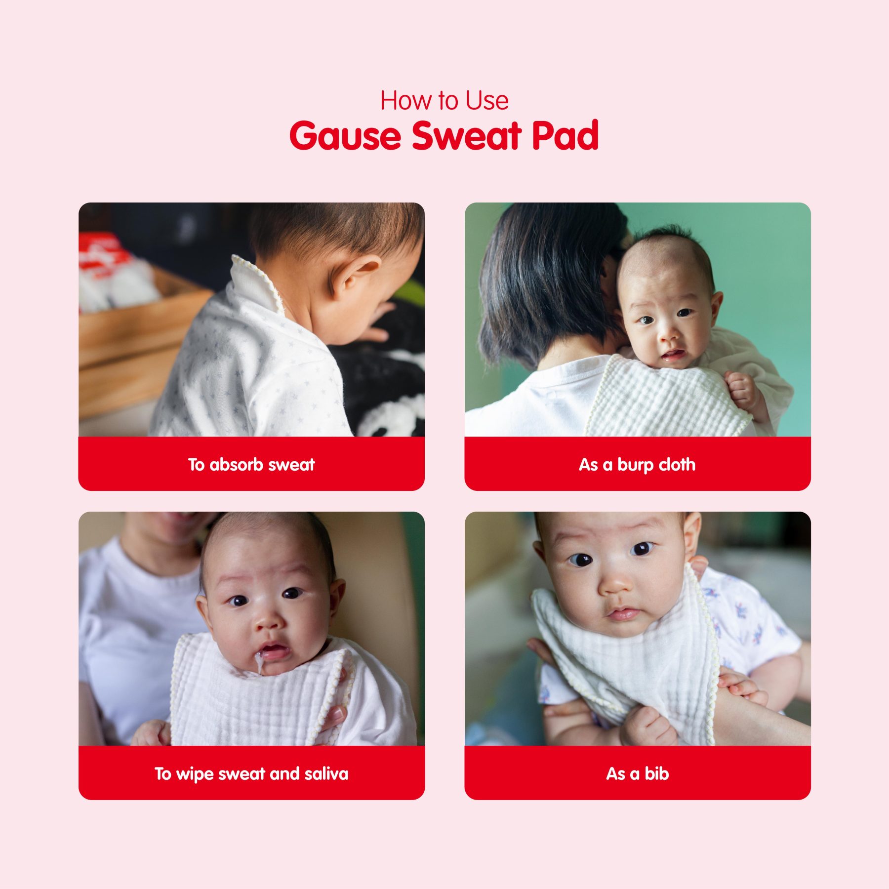 Gauze Sweat Pad 3 pcs-Little Good Life