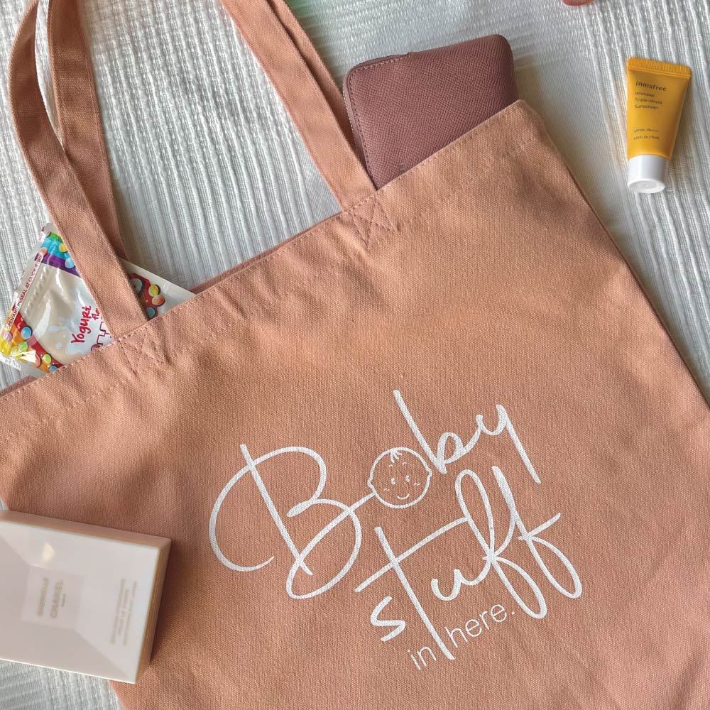"Baby Stuff In Here" Cotton Tote Bag-Little Good Life
