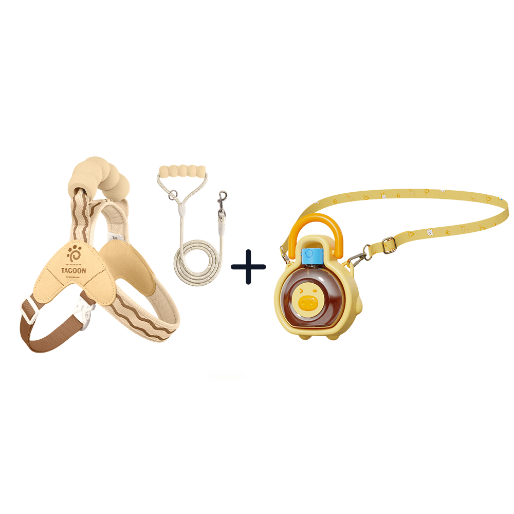 【GW限定・お出かけセット】サドル型ハーネス ＋ ぷっくりブタさん水筒｜アクティブ派の必須アイテム！