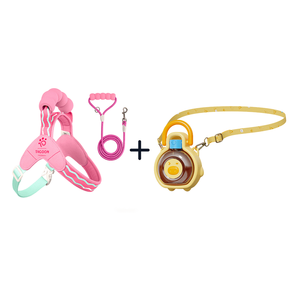 【GW限定・お出かけセット】サドル型ハーネス ＋ ぷっくりブタさん水筒｜アクティブ派の必須アイテム！