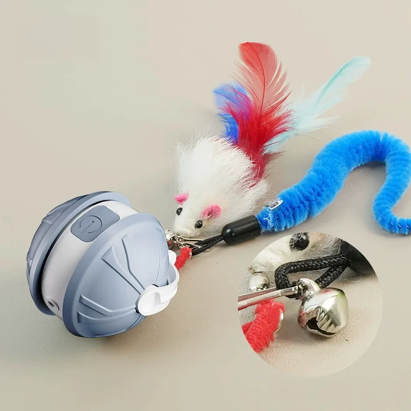 レーザー猫おもちゃボール 動くしっぽ付き 自動走行 スマートボール 噛むおもちゃ 知育玩具 猫犬兼用 3モード搭載 カラフルLEDライト 毛絡み防止 TPR素材 安全 長持ちバッテリー TYPE-C充電 本能刺激 運動不足解消