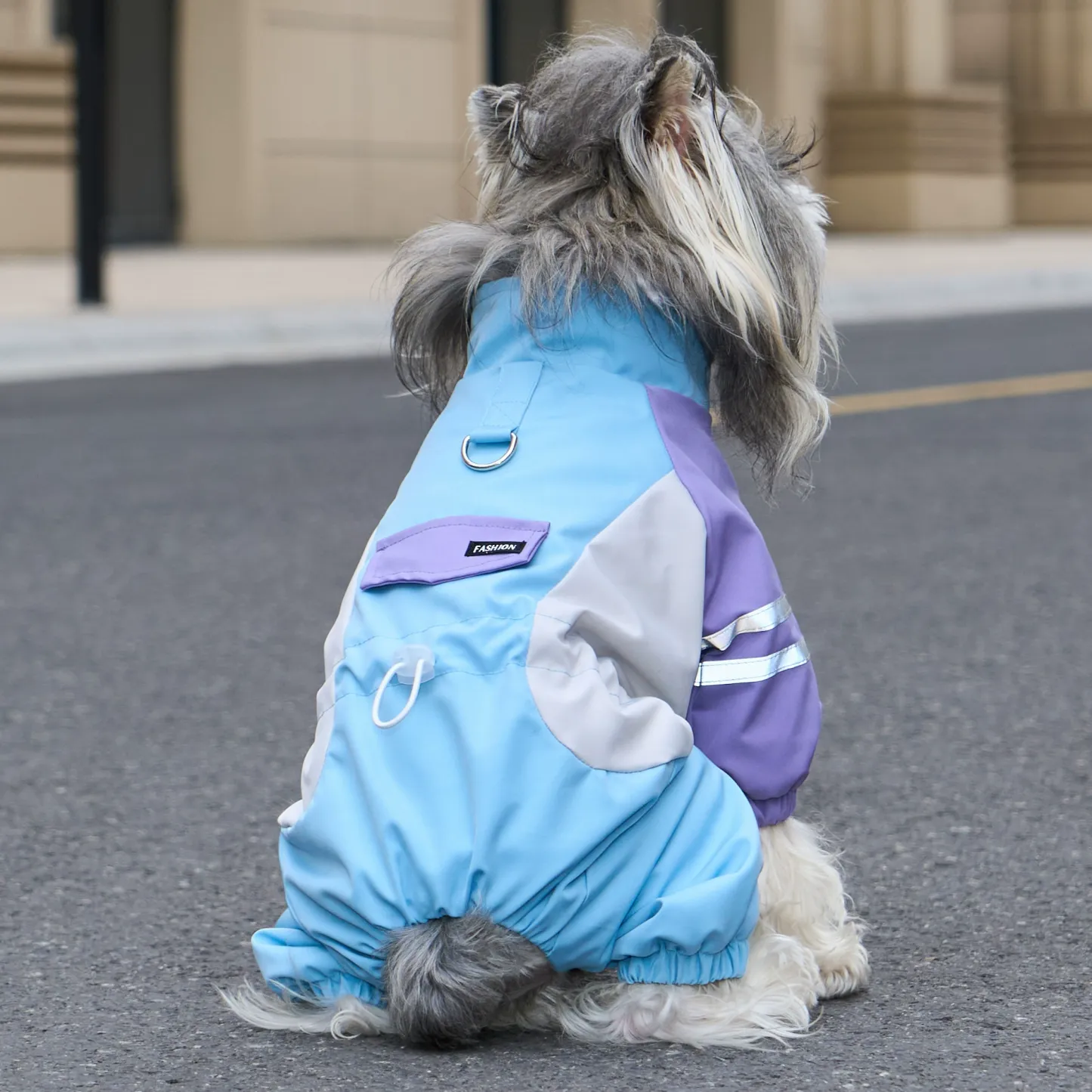 小型犬用 犬服つなぎ 秋冬 裏起毛 ぽかぽか 防寒保温 蓄熱 撥水 防水 防風 防汚 四脚フルカバー リードフック付き ジッパー式で着脱簡単 夜間反射材で夜散歩も安心 動きを邪魔しない ずれにくい ぴったりフィット ドッグウェア-Giipet