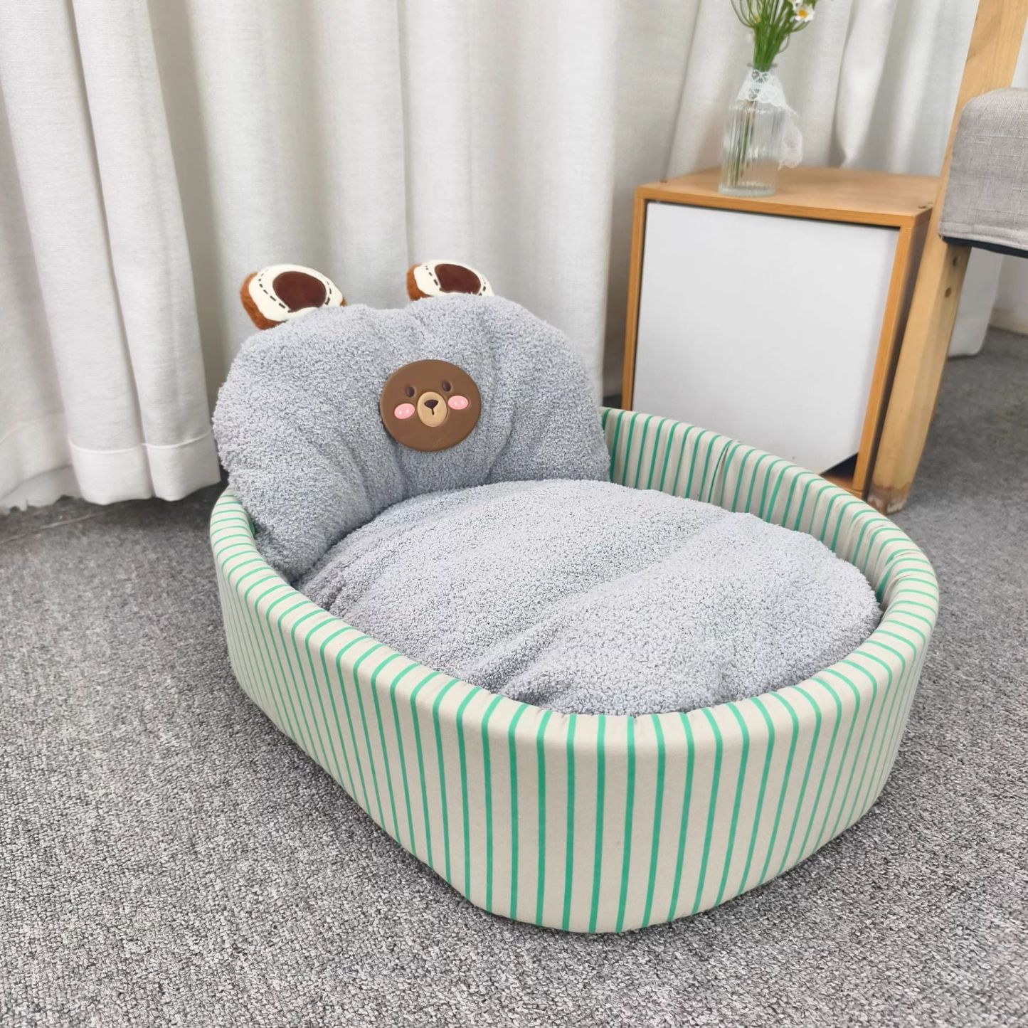 ペット用ふかふか囲いベッド 極厚 もちもち とろける肌触り 犬猫兼用 14cm高 丸洗いOK 滑り止め 防水 抗菌防臭 防ダニ へたりにくい 高弾力 体圧分散 ぐっすり快眠 暖かい オールシーズン