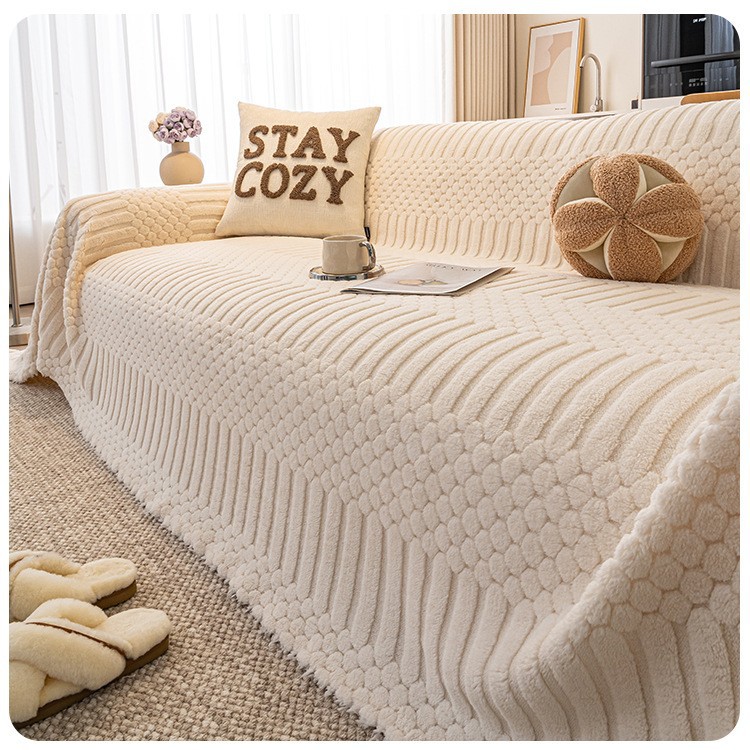 クリーム風一体型フリースソファカバー とろける肌触り 極上の柔らかさ 暖かい 速暖 保温 寒さ対策 秋冬用 高密度織り ペット対応 犬猫対策 爪とぎ防止 抜け毛防止 毛玉防止 静電気防止 洗える 丸洗いOK 簡単設置 模様替え 肌に優しい 子供安心 北欧 おしゃれ マルチカバー 汚れ防止 耐久性