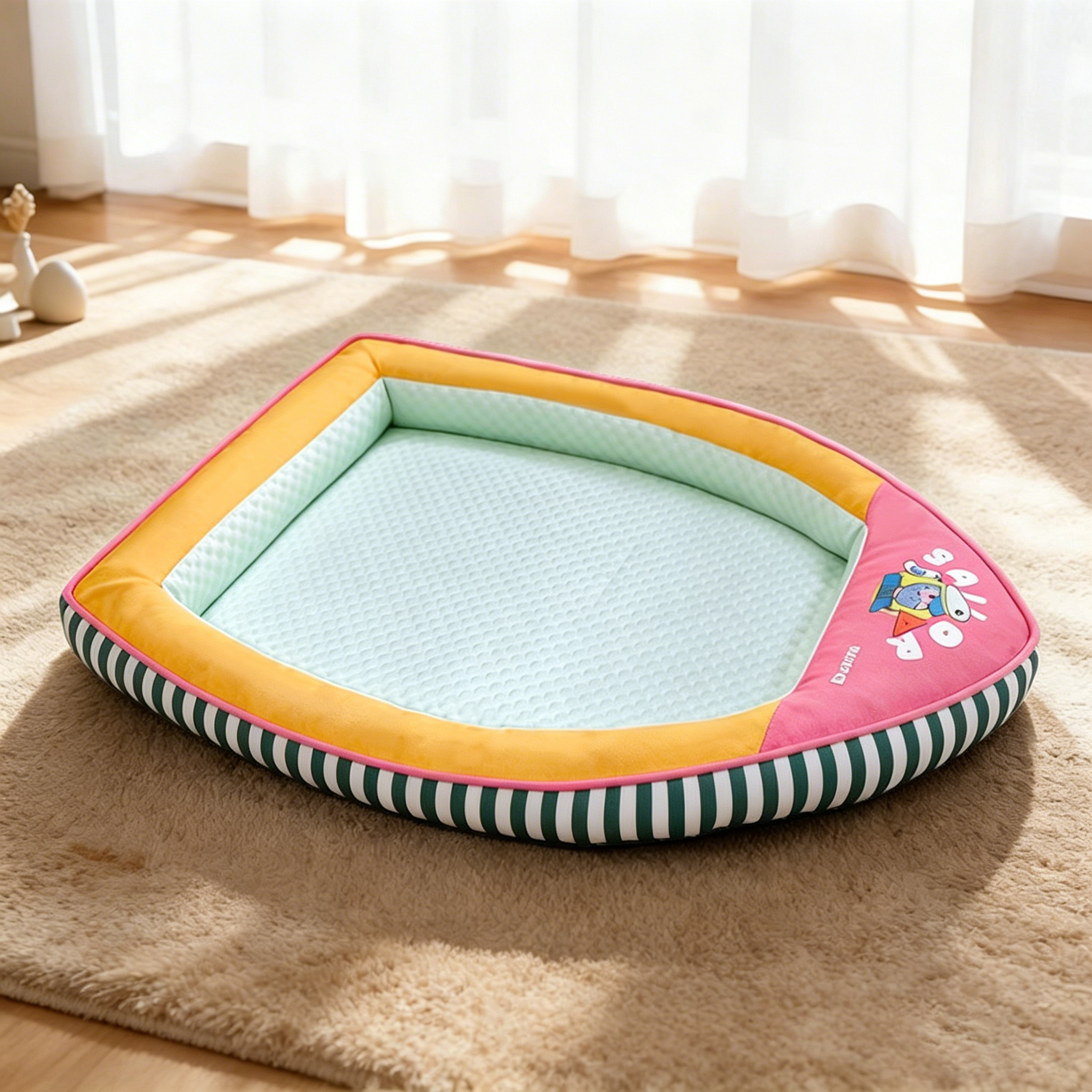 船型ペットベッド 接触冷感 ひんやり 夏用 アイスビーズ素材 クール 四季通用 拨水加工 通気性 蒸れない ネックサポート 顎乗せ 熟睡 丸洗い可能 滑り止め 猫 小中型犬 暑さ対策 涼しい