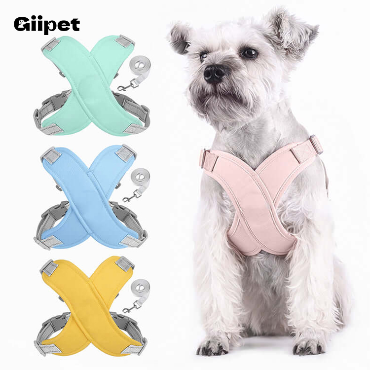giipet-犬用ハーネス　X字型構造　引っ張り防止　窮屈感ゼロ　蒸れない　反射機能　高品質