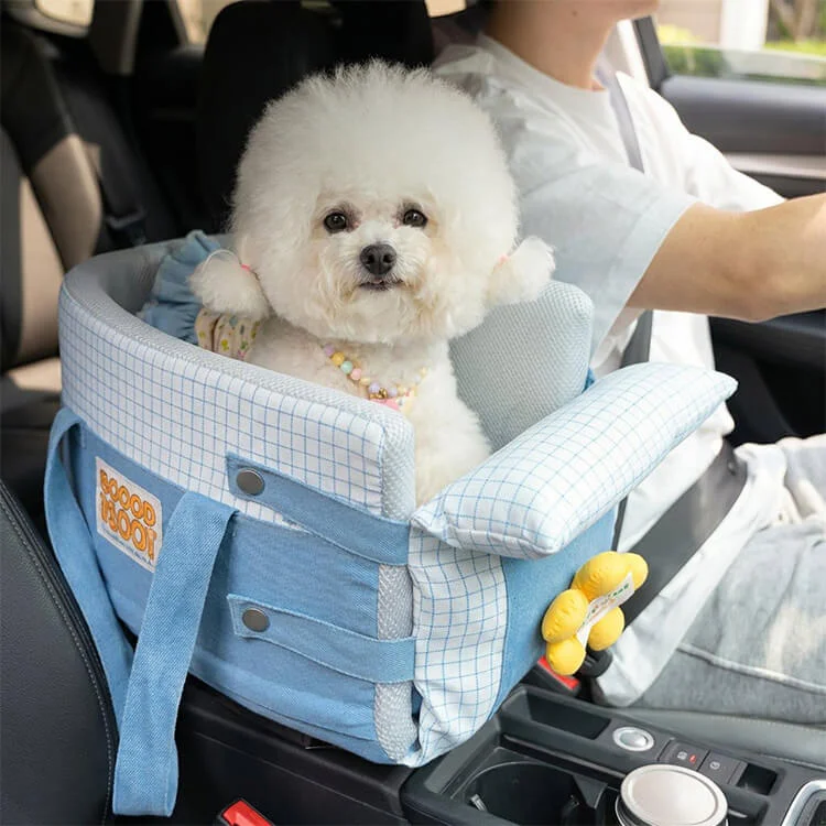 【2way多機能GIIPET車 犬 シート】ドライブボックス 犬用｜大人可愛い北欧風フラワー 11kgまで対応。車内汚れ防止・お家でも使える多機能ドライブベッド（中型犬・多頭飼い対応）