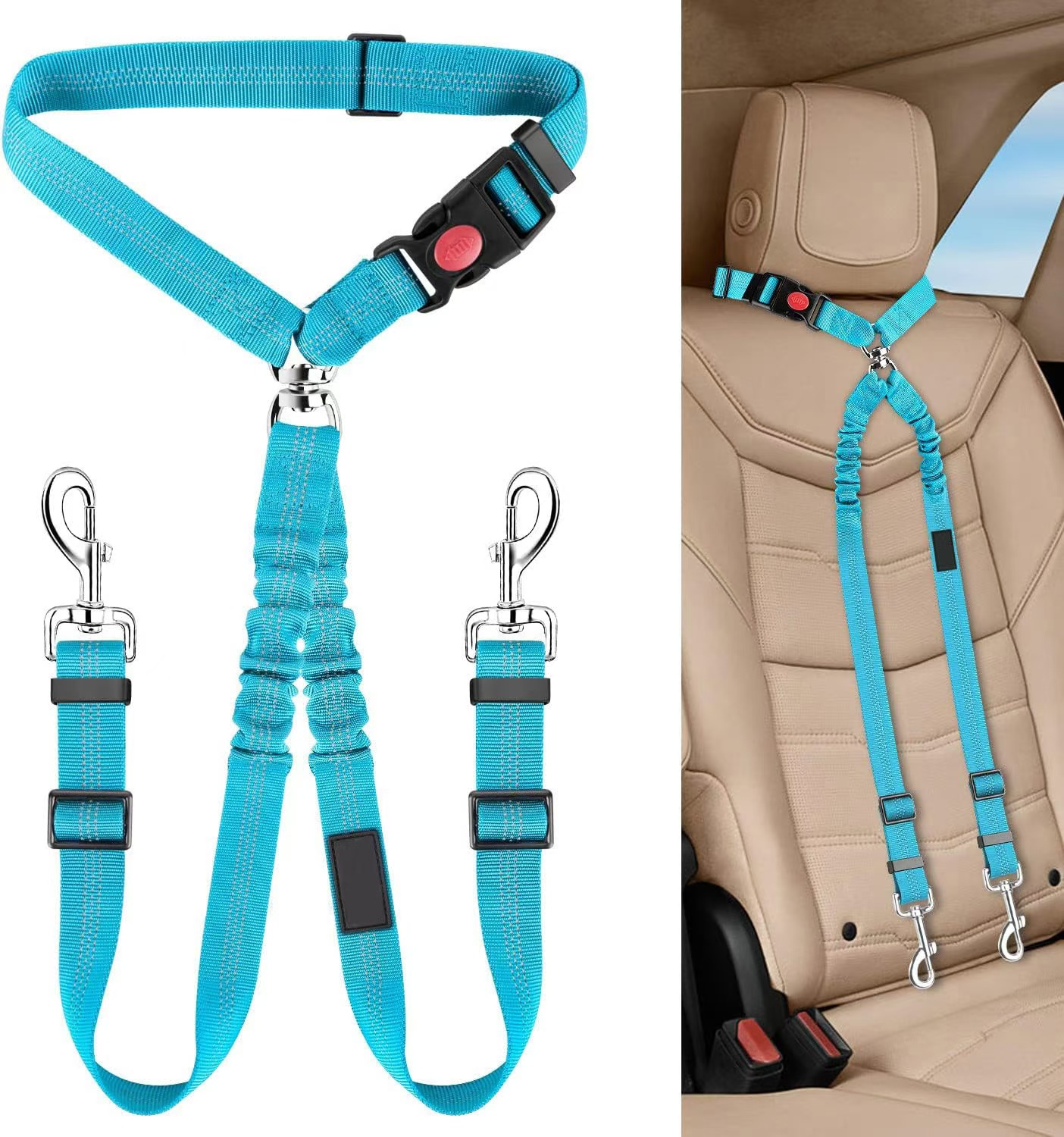GW限定 会員ポイントで無料交換 伸縮式ダブルペット用シートベルト