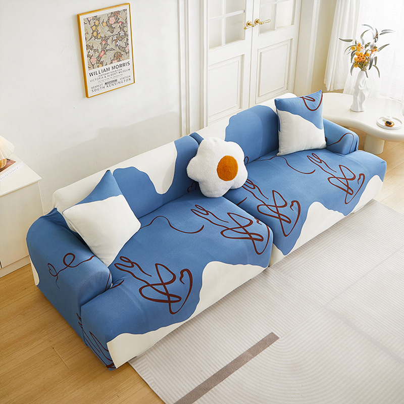 北欧涼感ソファカバー 幾何学アート 暑さ対策 ひんやり 接触冷感 レトロモダン  おしゃれ 伸縮性抜群 ストレッチ ペット対応 傷防止 引っかきに強い 毛がつきにくい 丸洗いOK ソファー保護カバー 蒸れない