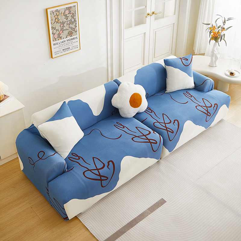 北欧涼感ソファカバー 幾何学アート 暑さ対策 ひんやり 接触冷感 レトロモダン  おしゃれ 伸縮性抜群 ストレッチ ペット対応 傷防止 引っかきに強い 毛がつきにくい 丸洗いOK ソファー保護カバー 蒸れない