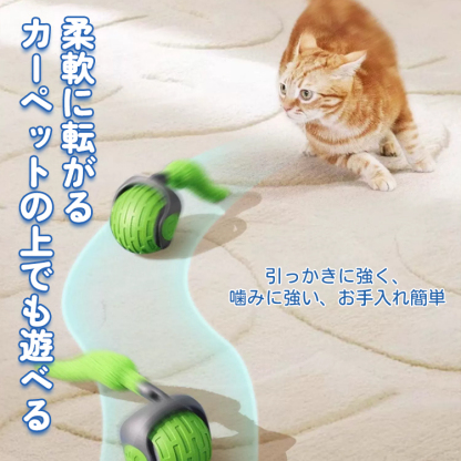 Giipet-ペット用電動ボール 天然ゴム 猫 犬 おもちゃ 健康無毒 静音 Type-c充電式 ペット用ボール 運動不足 ストレス解消 中小型犬に適用 
