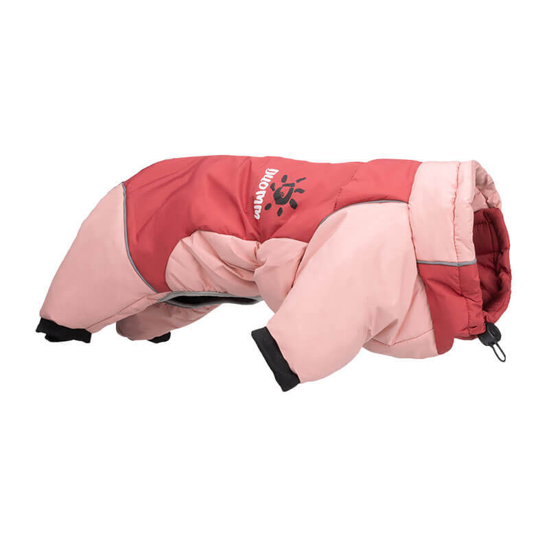 犬服 ドッグウェア 中・大型犬用 防寒ロンパース 秋冬 あったか 保温 防寒着 撥水 防風 防水ジッパー 反射材ライン 簡単着脱 マジックテープ 調節ストッパー 3層構造 優しい着心地 おしゃれ バイカラー フィット お散歩安心 ワンちゃんの歩くカイロ-Giipet