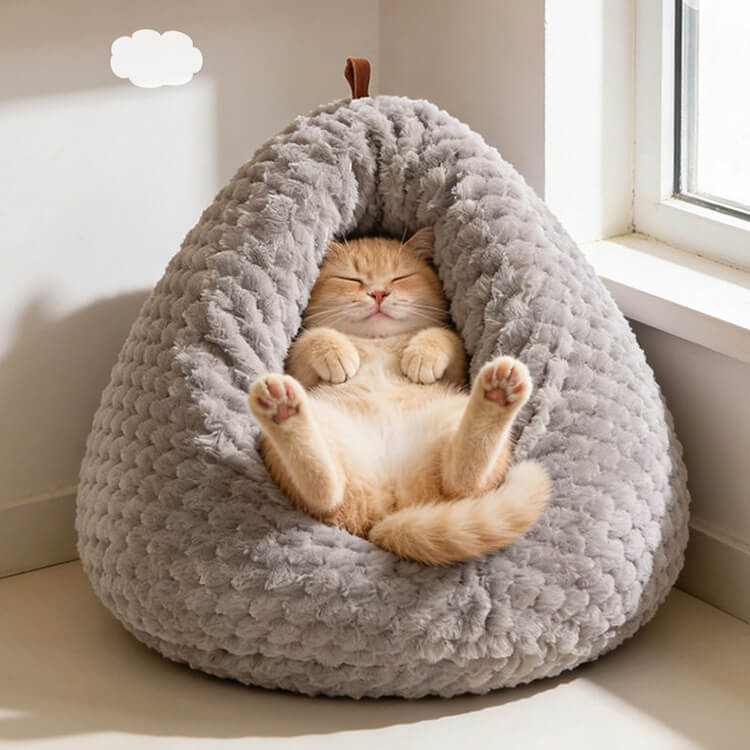 ぷりぷり鶏のお尻形ドームベッド ペットベッド 猫ハウス 犬ベッド 冬用 極厚 短毛フリース ふわもこ 暖かい 保温 防寒 密閉式 体圧分散 高反発 へたりにくい 変形しない 広々深型 大容量 10kg以内 小型犬 大型猫 手提げ 移動簡単 ぐっすり眠れる安心感