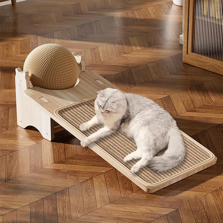 猫爪とぎ板＆ボールセット アルパカ型 ボール付 多機能 一台3役 爪研ぎ 遊び お昼寝 耐久性抜群 クズが出ない 天然サイザル麻製 全年齢対応 湿気対策 家具保護 ストレス解消 新感覚爪とぎ