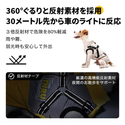 ペット用グラフェン発熱ダウンベスト 犬服 冬用 秋冬新作 3秒速暖 極暖 防寒保温 防水撥水 防汚 遠赤外線 ダックダウン91.9% 3倍反射材 夜間安全 リードシステム付 着脱簡単 軽量 伸縮フィット 抗菌消臭 蚊よけ 防塵 小型犬 中型犬 大型犬対応 お散歩ジャケット-Giipet