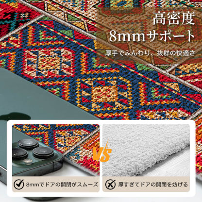 【检查价格140*200】ベルギー調ベルベットカーペット ドアマット 玄関マット ペット用マット 汚れに強い お手入れ簡単 滑り止め ドット吸着 8mm厚手 ふかふか静音 洗濯機対応 掃除機水洗いOK 毛玉毛抜け色褪せなし 高耐久 足音吸収 環境に優しい